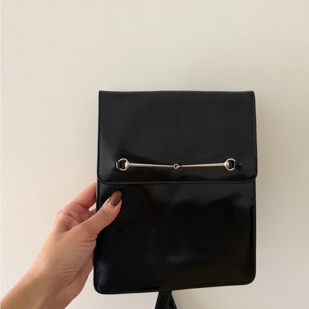 Gucci tom ford era Black patent Leather crossbody/ shoulder Bag